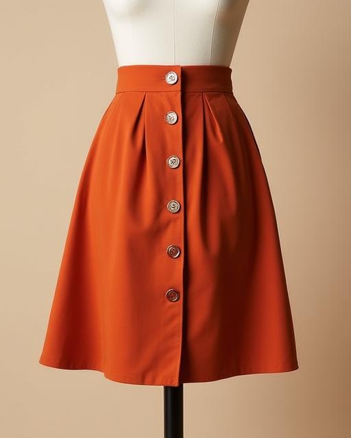 The 'Chloe' terracotta high-waist skirt.